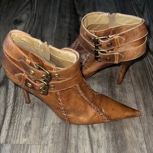 Brown Leather Women's Ankle Boots